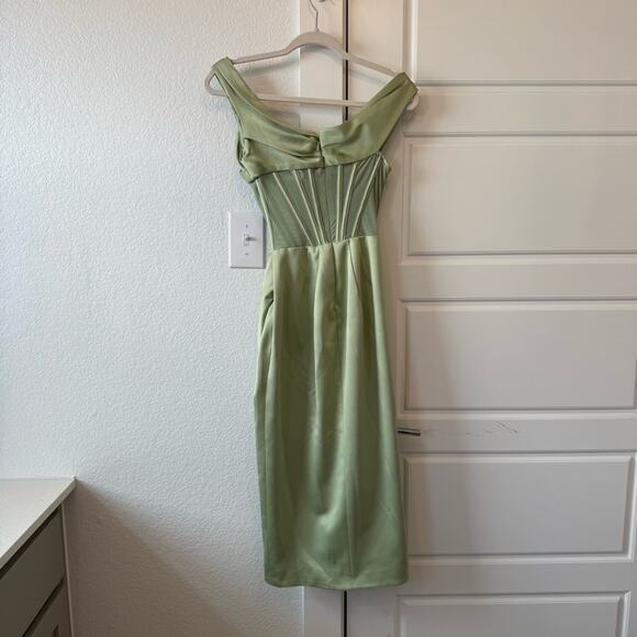 House of CB Lulu Corset Midi Dress In Pistachio - Picture 6 of 9